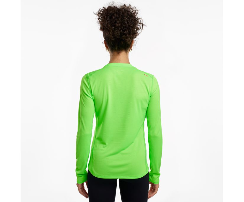 Saucony Stopwatch Long Sleeve Women's Shirts Green | Canada 293UZGT